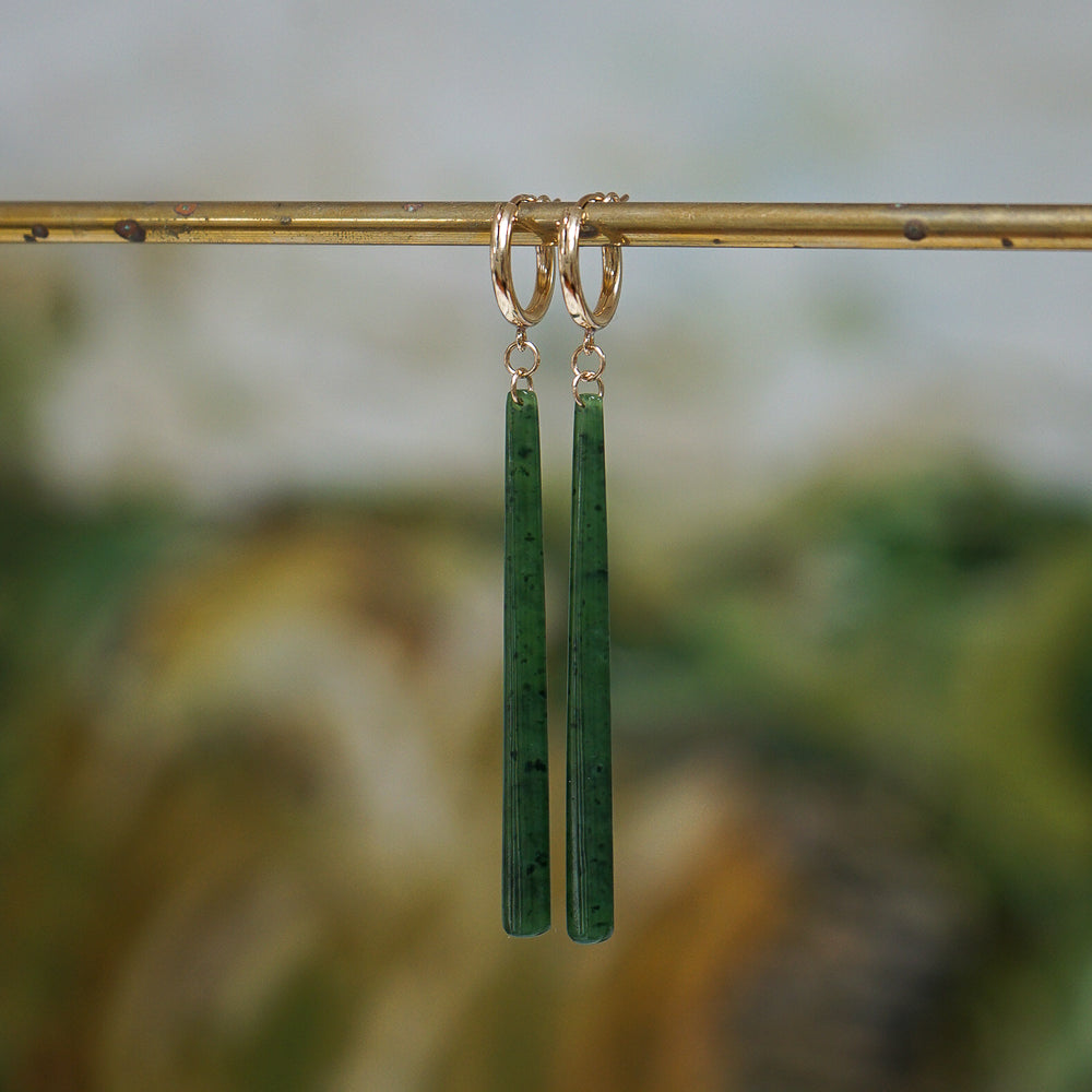 Long pounamu deals earrings