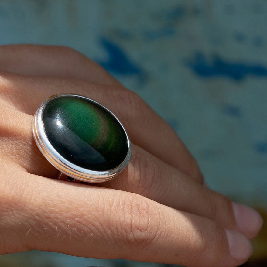 26mm Dome ring Obsidian