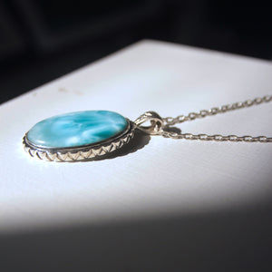 
                  
                    Large Oval Larimar Pendant
                  
                