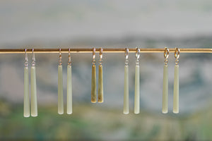 
                  
                    Medium Pounamu Inanga Rau Karaka Earrings - Gold
                  
                