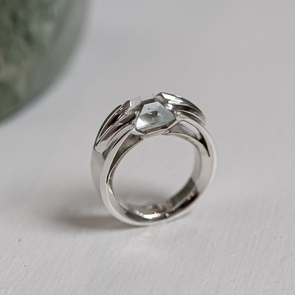 
                  
                    Aquamarine Bridge Ring
                  
                
