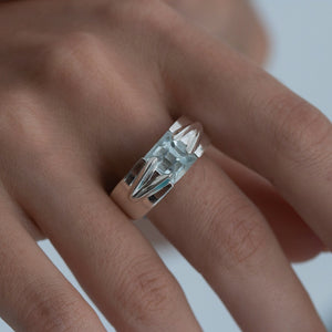 
                  
                    Aquamarine Bridge Ring
                  
                