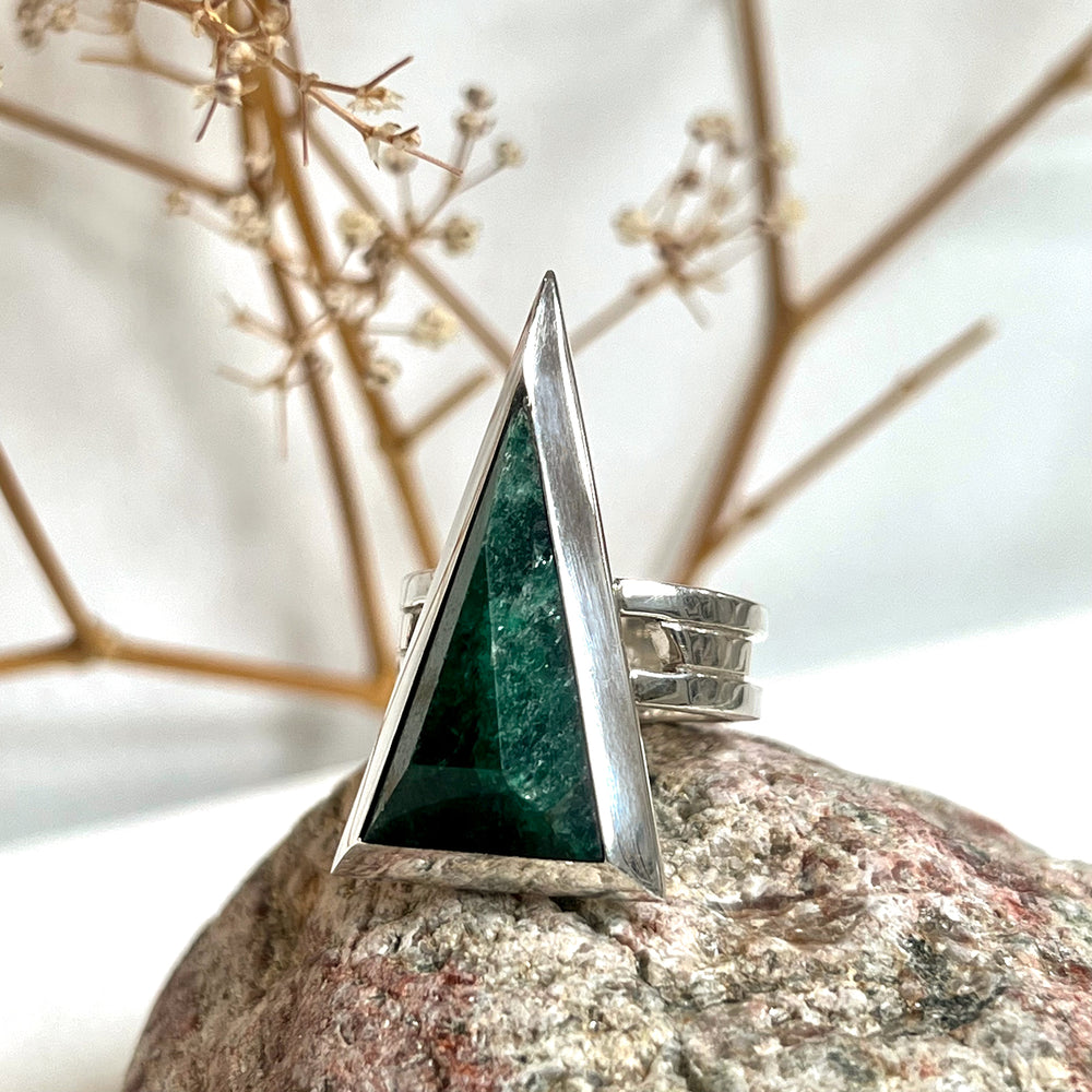 
                  
                    Fuchsite Large Triangle Ring
                  
                